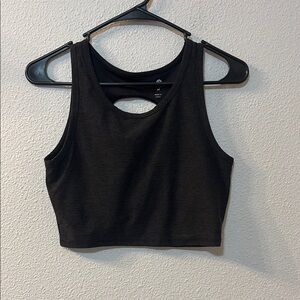 Unknown brand gray  Sleeveless Cut Out Crop Tank Top